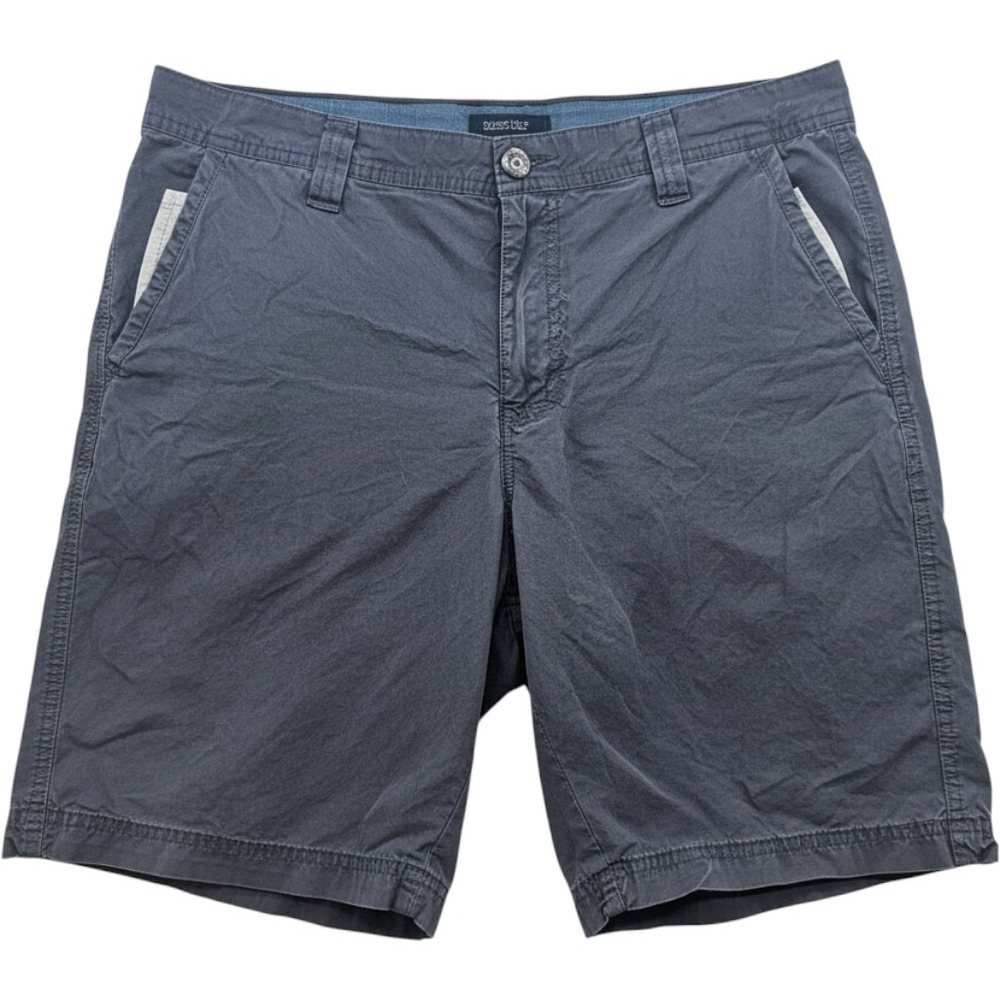 Columbia Mens Chino Shorts 32W 10L Dark Gray Charcoal Cotton Blend Flat Front